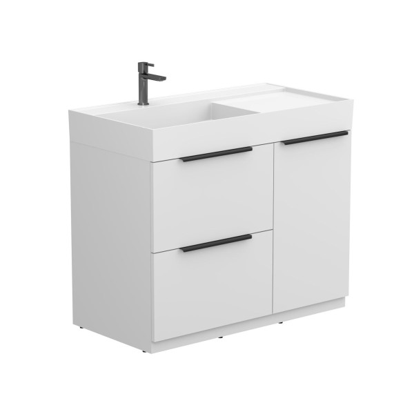 Тумба підлогова ALBA Біла з умивальником SOUL 1000