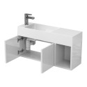 Тумба підвісна AURA біла глянцева з умивальником SHANGHAI L