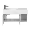 Тумба підвісна AURA біла глянцева з умивальником SHANGHAI L
