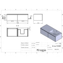 Тумба підвісна BASE МДФ фарбований Білий 0300n, soft-touch з умивальником ERICA 1200 R