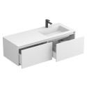 Тумба підвісна BASE МДФ фарбований Білий 0300n, soft-touch з умивальником ERICA 1200 R