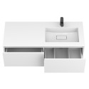 Тумба підвісна BASE МДФ фарбований Білий 0300n, soft-touch з умивальником ERICA 1200 R