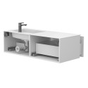 Тумба підвісна BASE МДФ фарбований Білий 0300n, soft-touch з умивальником ERICA 1200 R