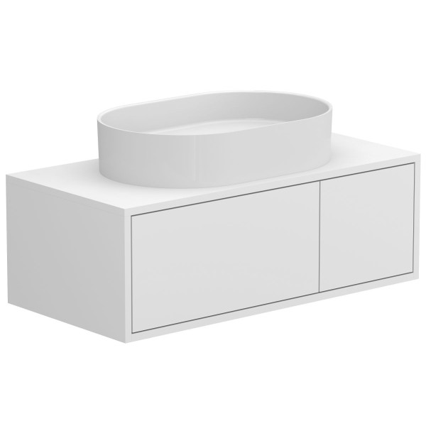 Тумба підвісна CLOUD 900 Біла матова з умивальником KIRA