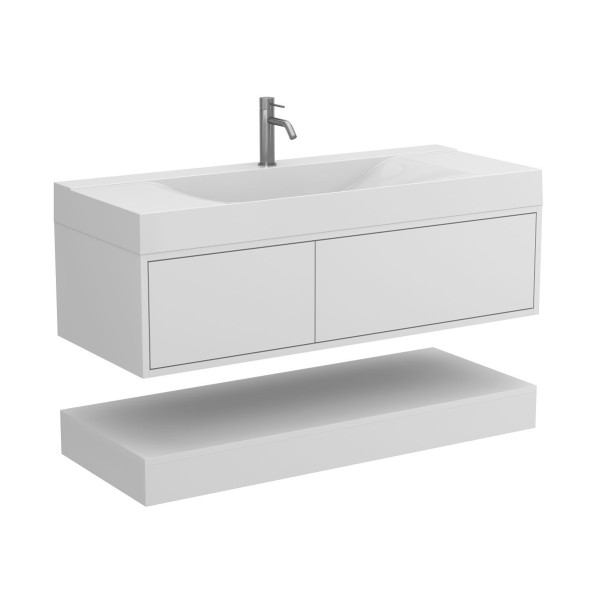 Тумба підвісна DUO Біла з умивальником FLY 1200