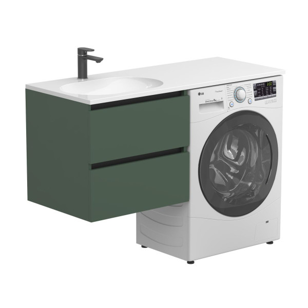 Тумба підвісна LUMO Ліс зелений з умивальником LAKE 1250 L