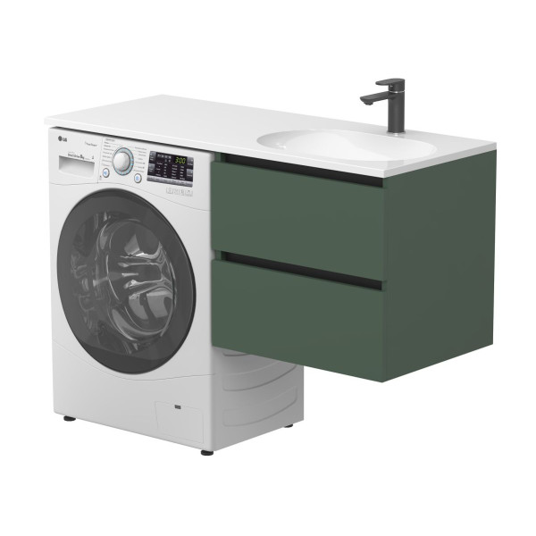 Тумба підвісна LUMO Ліс зелений з умивальником NEW YORK 1200 R