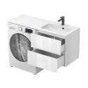 Тумба підвісна LUMO Біла глянцева з умивальником DELLA 1200 R