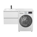 Тумба підвісна LUMO МДФ фарбований Білий 0300n, матова з умивальником LAKE 1250 L