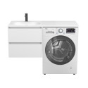 Тумба підвісна LUMO МДФ плівковий Білий 86802, матова з умивальником NEW YORK 1200 L