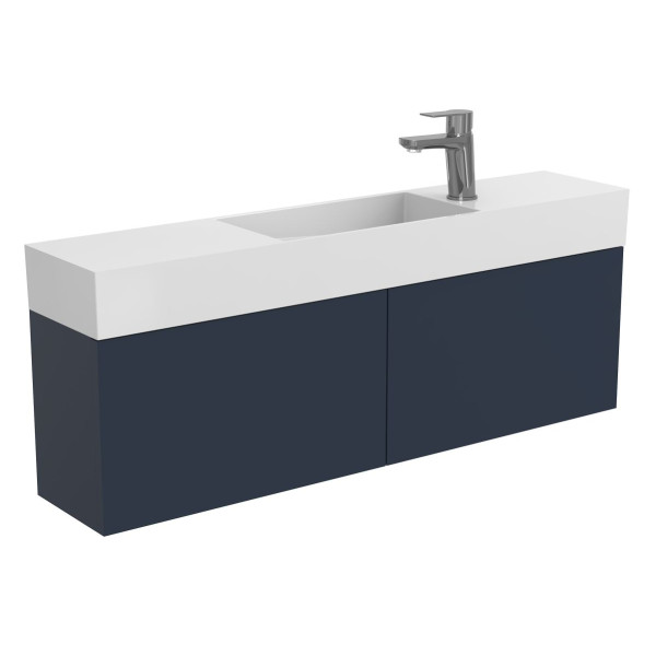 Тумба підвісна MINIMA синя з умивальником TONI 1050