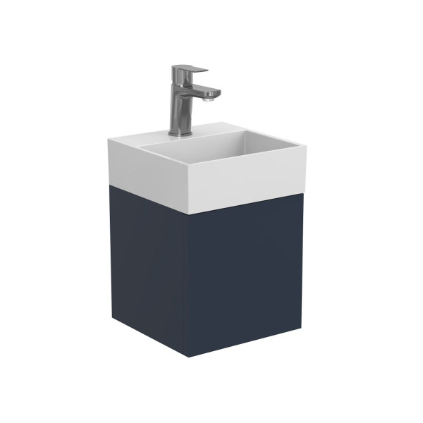 Тумба підвісна MINIMA синя з умивальником TONI 300