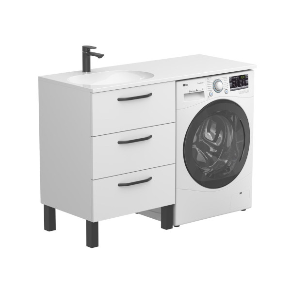 Тумба підлогова TESSA Біла з умивальником NEW YORK 1200 L