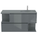 Тумба підвісна URBAN Сіра глянцева з умивальником NEW YORK 1200 R