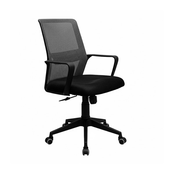 Крісло Фрайдей Комплектація Пластик Механізм М-1 (Tilt) Оббивка Сітка Чорна/Сіра