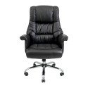 Крісло Richman Конгрес Хром M-2 Широкий (Anyfix Wide) Шкіра Люкс Чорна