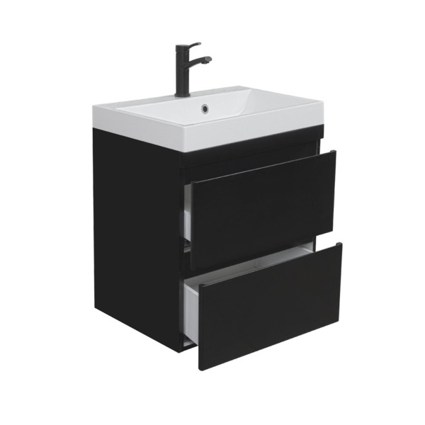 Тумба навісна Lambert Black з умивальником Miraggio Varna 600 LL600VB