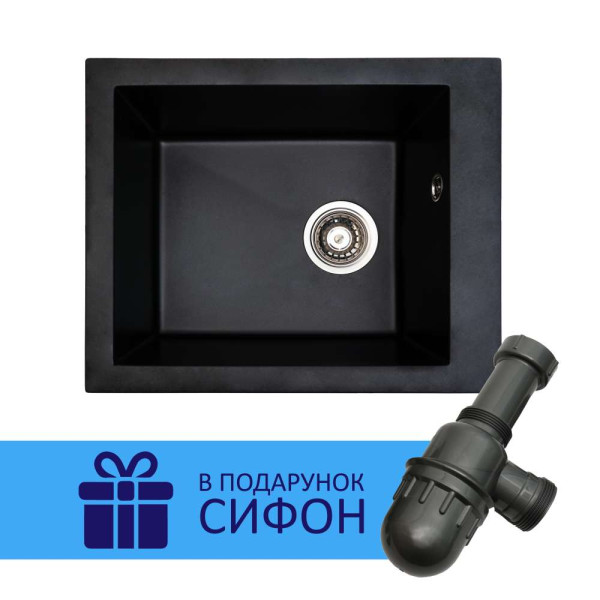 Кухонна мийка Ventolux AMORE (BLACK QUARTZ) 500x410x190