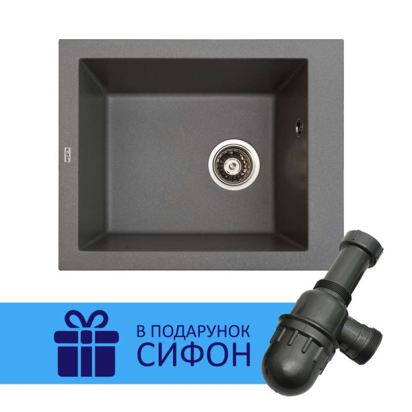 Кухонна мийка Ventolux AMORE (GRAY QUARTZ) 500x410x190