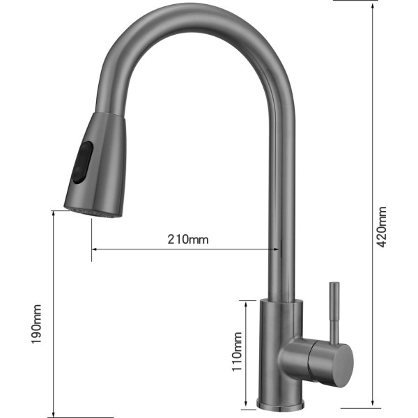 Змішувач Ventolux KFPFH05 PVD BK 2F