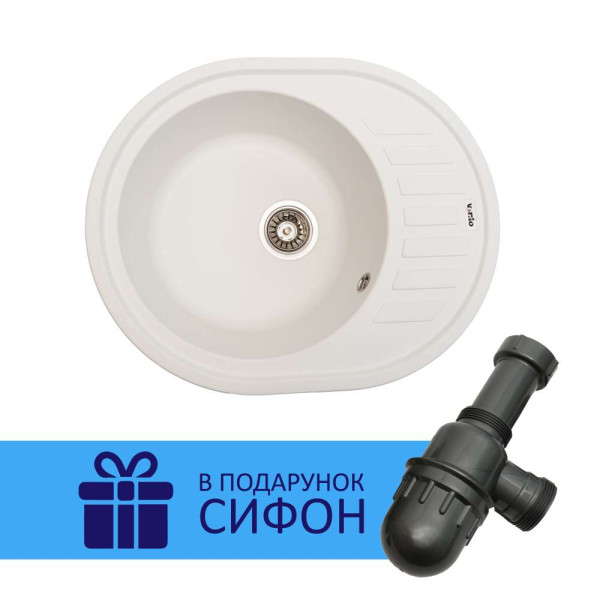 Кухонна мийка Ventolux MONICA (WHITE QUARTZ) 620x500x220