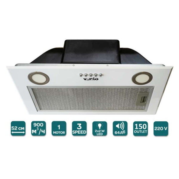 Витяжка PUNTO 52 WH (900) PB PC