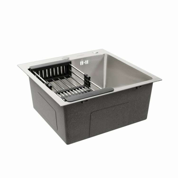 Кухонні мийки 50*50 Мийка нержавійка Platinum Handmade(товщина 3,0/1,5+корзина та дозатор в комплекті)