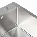 Кухонні мийки 50*50 Мийка нержавійка Platinum Handmade(товщина 3,0/1,5+корзина та дозатор в комплекті)