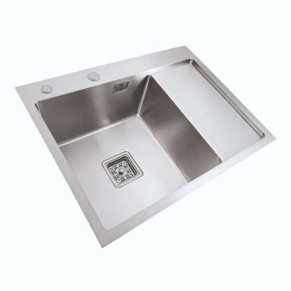 Кухонні мийки 65*50 L Мийка нержавійка Platinum Handmade (квадратний сифон 3,0/1)