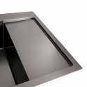 Кухонні мийки 65*50 L Мийка PVD чорна Platinum Handmade (квадратний сифон 3,0/1,0)