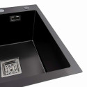 Кухонні мийки 65*50 R Мийка PVD чорна Platinum Handmade (квадратний сифон 3,0/1,0)