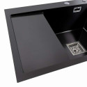 Кухонні мийки 65*50 R Мийка PVD чорна Platinum Handmade (квадратний сифон 3,0/1,0)
