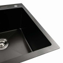 Кухонні мийки 78*48 R Мийка PVD чорна Platinum Handmade (два отвори, круглий сифон 3,0/0,8)