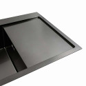 Кухонні мийки 78*48 L Мийка PVD чорна Platinum Handmade (два отвори, круглий сифон 3,0/0,8)