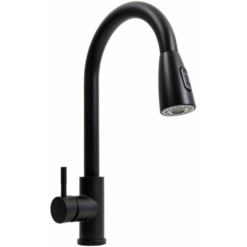 Кухонний змішувач чорний Valeso F001B (з висувним виливом)