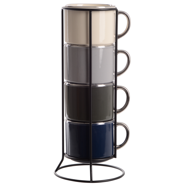 Набір чашок на підставці Limited Edition Silver (7019858)