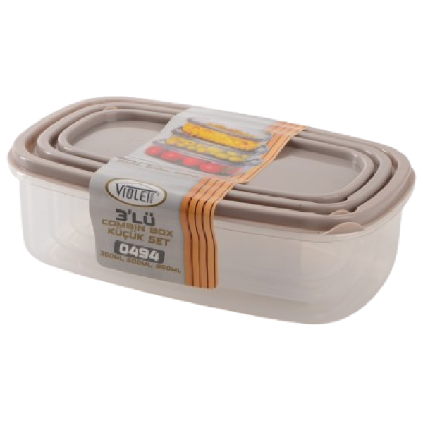 Набір контейнерів Violet House 0494 CAPUCCINO 0.3/0.5/0.85 л (7163258)