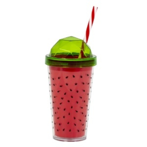 Склянка з трубочкою Herevin Watermelon 0.54 л (161349-010) (6980601)