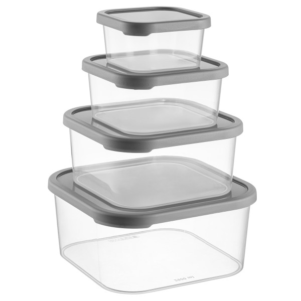 Набір контейнерів Idea Home 00655 Quick Box Gray 0.4/0.9/1.8/2.9 (00655 Gray) (7180059)