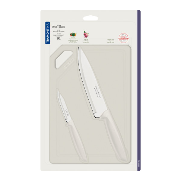 Набір ножів Tramontina Plenus light grey, 3 предмети (6747192)