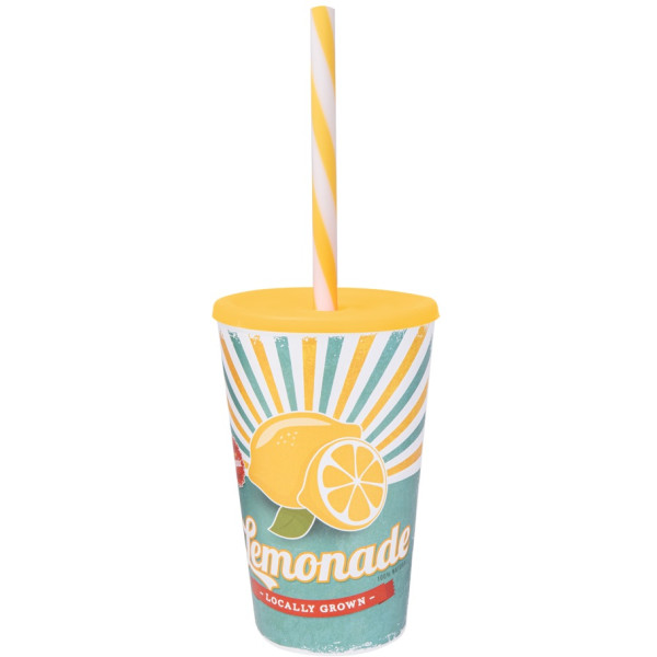 Склянка з трубочкою Herevin Lemonade 0.65 л (161948-027) (6965058)