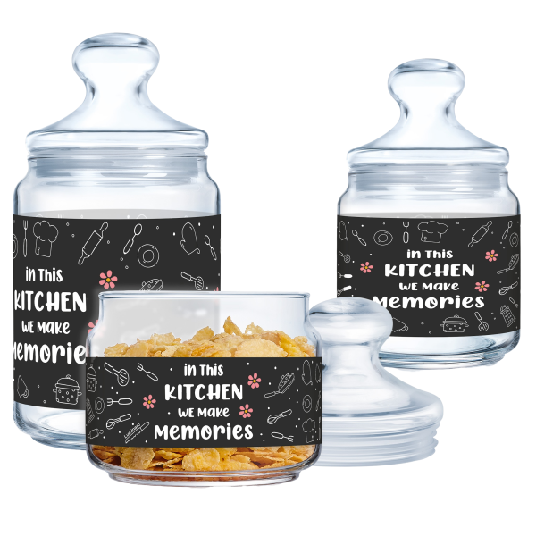 Набір банок Luminarc Club Kitchen Memories, 3х0.5, 0.75, 1 л (7093985)