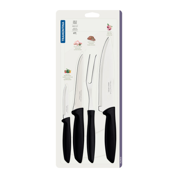 Набір ножів Tramontina Plenus black, 4 предмети (6740832)