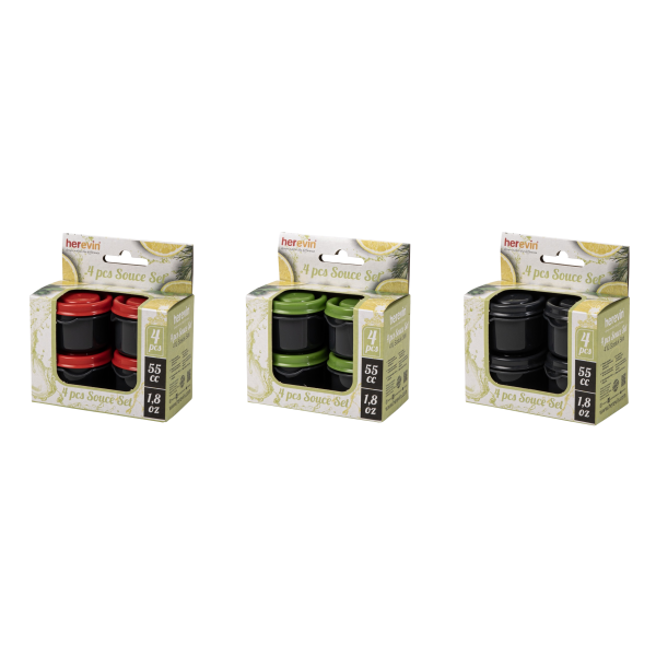 Набір контейнерів для соусів Herevin 2024 Colours Grey MIX 0.05 л, 4шт (162503-000) (7053627)