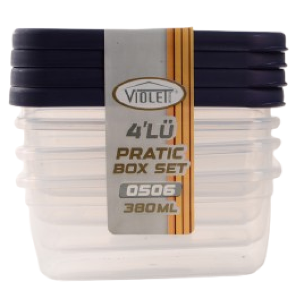 Набір контейнерів Violet House 0506 PRATIC 0.38 л, 4 шт (6995587)