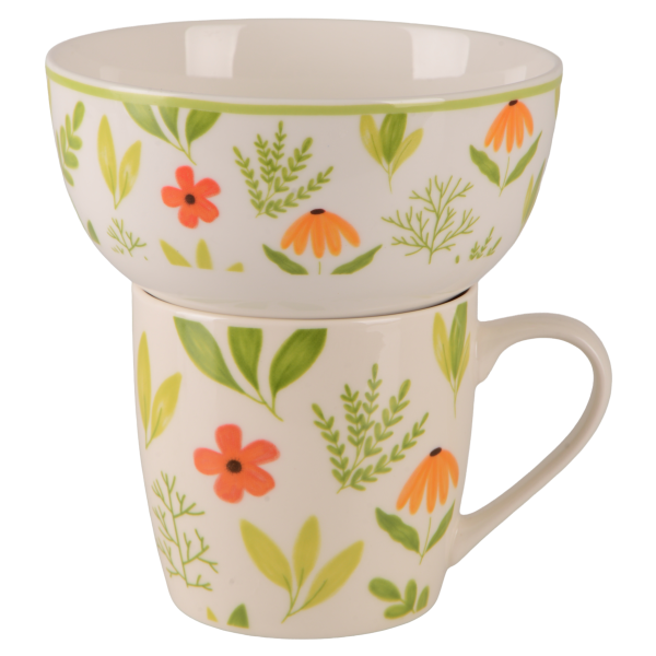 Набір для сніданку Limited Edition Flowers Green, 2 предмети (7137041)