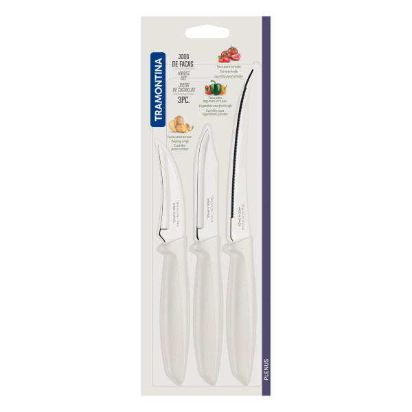 Набір ножів Tramontina Plenus light grey, 3 предмети (6740819)
