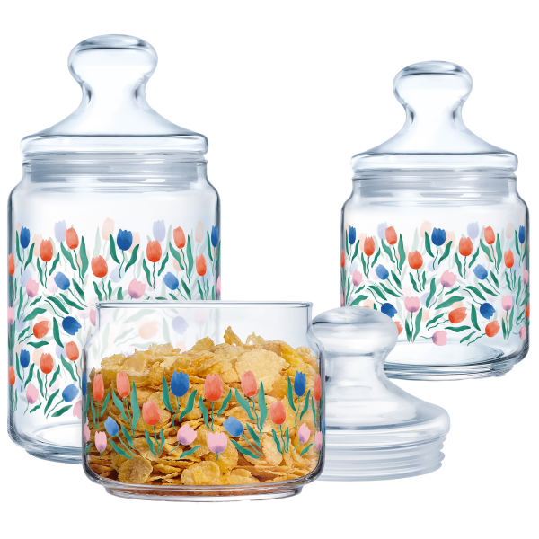 Набір банок Luminarc Club Rossary, 3х0.5, 0.75, 1 л (7093988)