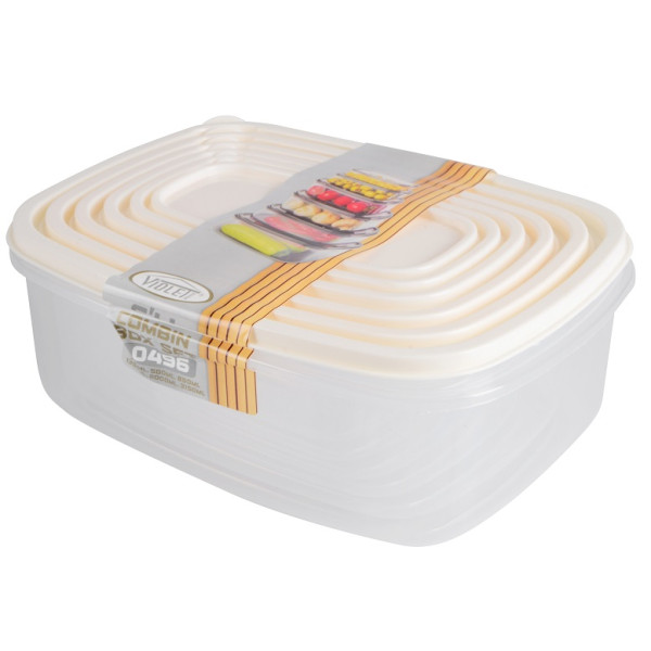 Набір контейнерів Violet House 0496 BEJ 0.3/0.5/0.85/1.35/2/3.15 л (6929427)