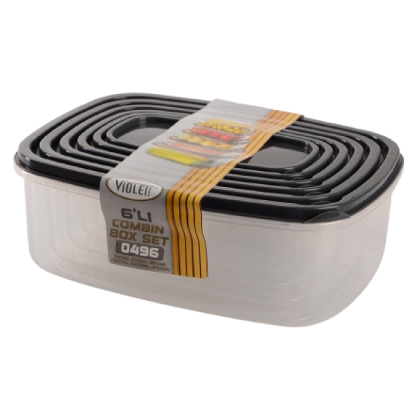 Набір контейнерів Violet House 0496 ANTRASIT 0.3/0.5/0.85/1.35/2/3.1 л (7008634)